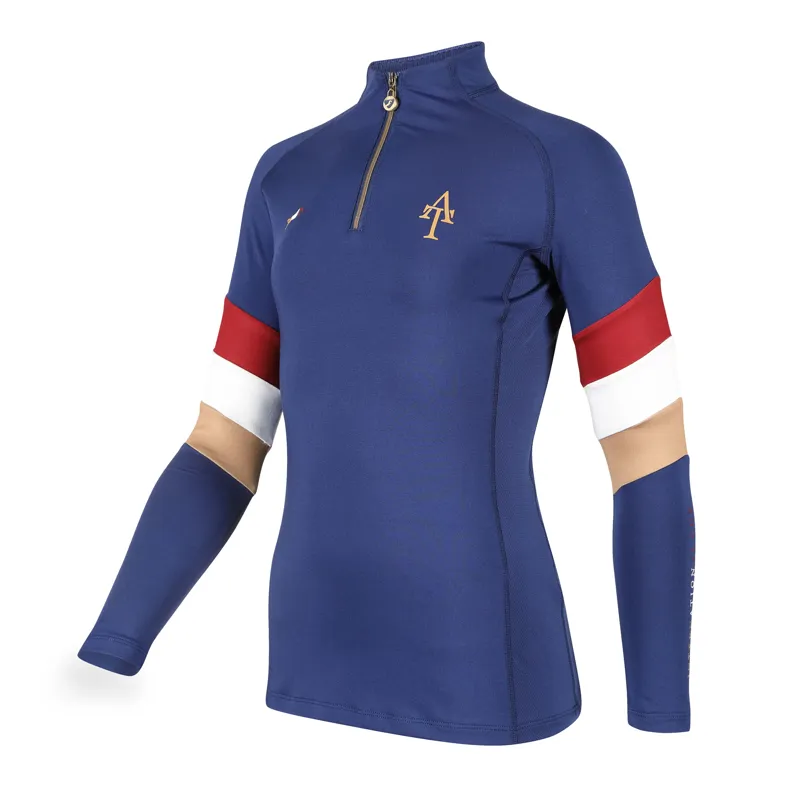 Aubrion Team Long Sleeve Base Layer - Young Rider - Navy-1