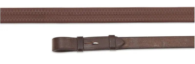 Aviemore Nylon Insert Rubber Grip Reins in Brown
