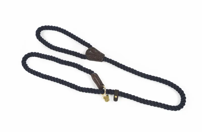 Digby and Fox Rope Slip Dog Lead - Navy