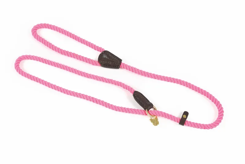 Digby and Fox Rope Slip Dog Lead - Pink