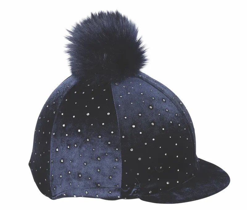 Velvet Sparkle Hat Cover - Navy