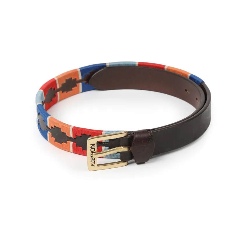 Aubrion Skinny Polo Belt - Turquoise/Red/Orange/Blue