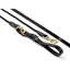 John Whitaker Leather and Rope Draw Reins - Black