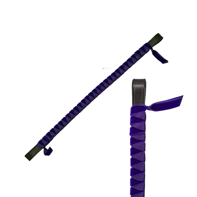 Velvet and Satin Browband - Purple