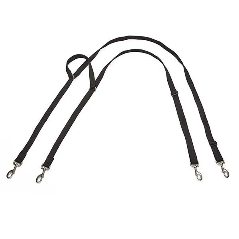 Elico Nylon Grass Reins with Poll Strap - Black