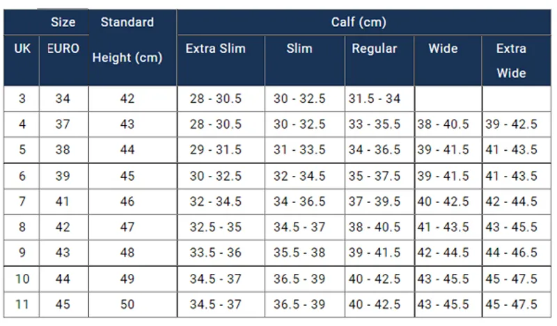 Maddalena Size Chart