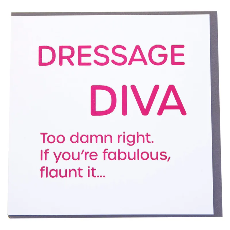 Gubblecote Foiled Greetings Card - Dressage Diva