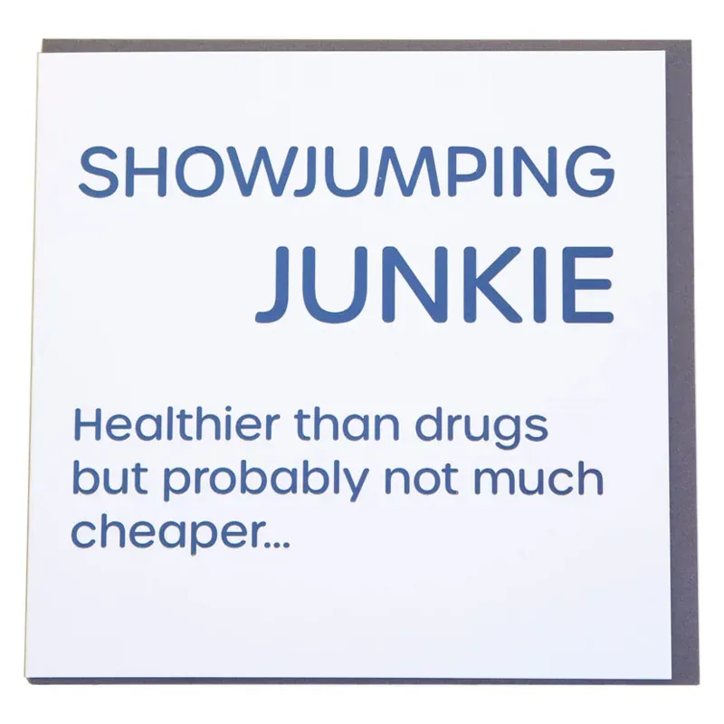 Gubblecote Foiled Greetings Card - Showjumping Junkie