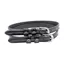 Black Patent Spur Straps with Black Crystals