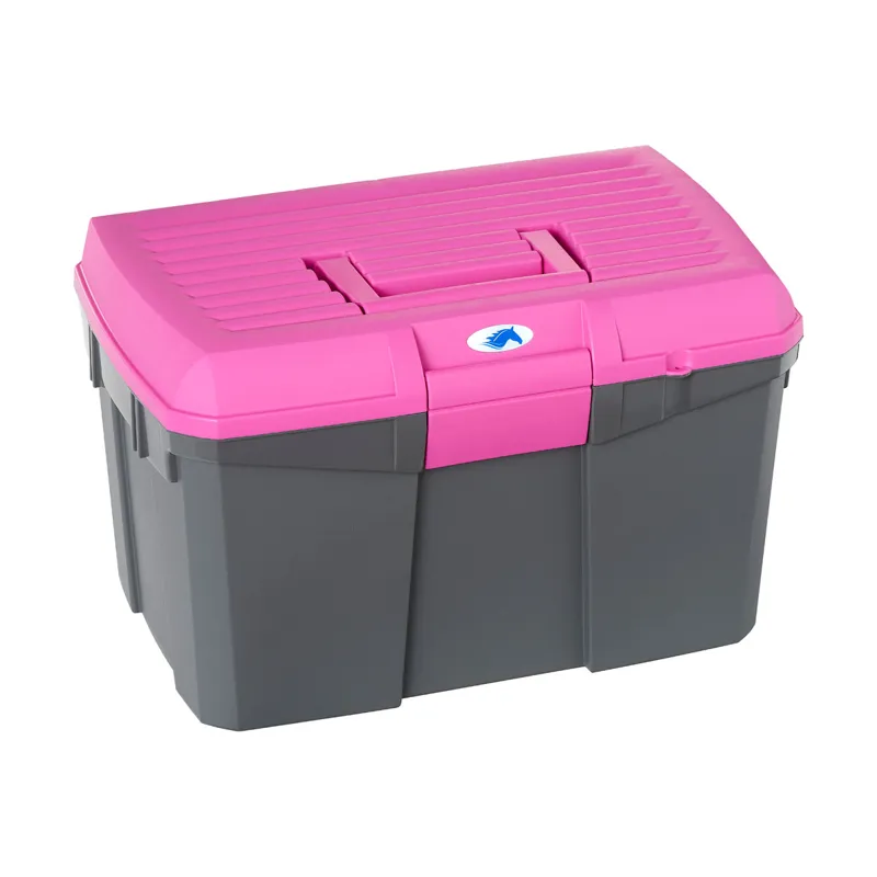 Tack Box - Dark Grey/Pink