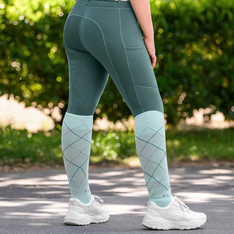 Waldhausen Argyle Riding Socks - Mint Green
