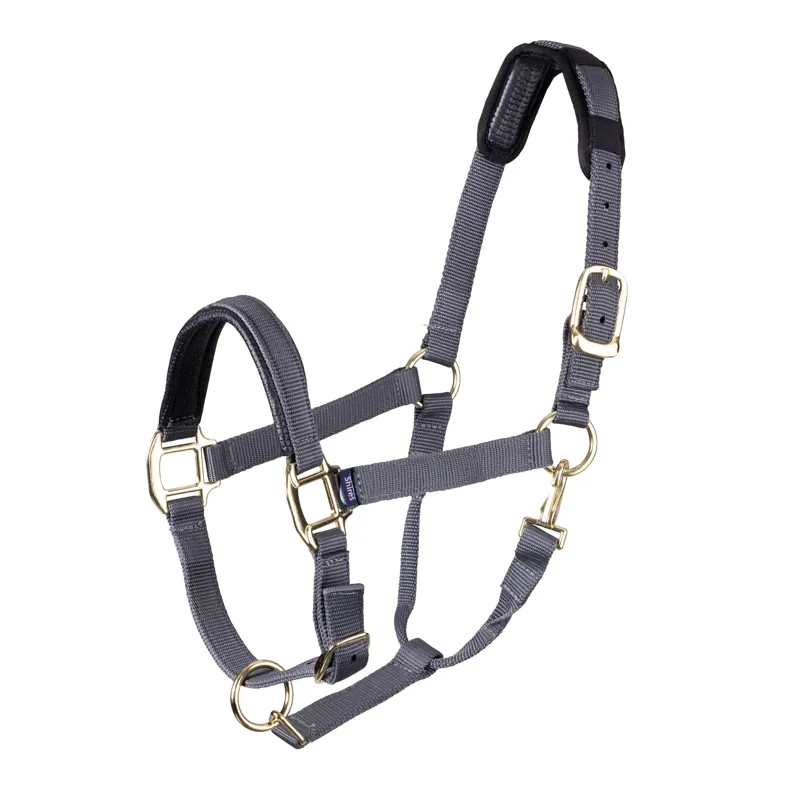 Shires Topaz Padded Nylon Headcollar - Grey