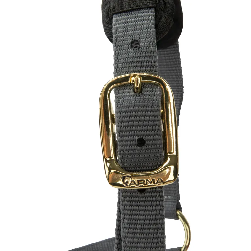 Shires Topaz Padded Nylon Headcollar - Grey-1