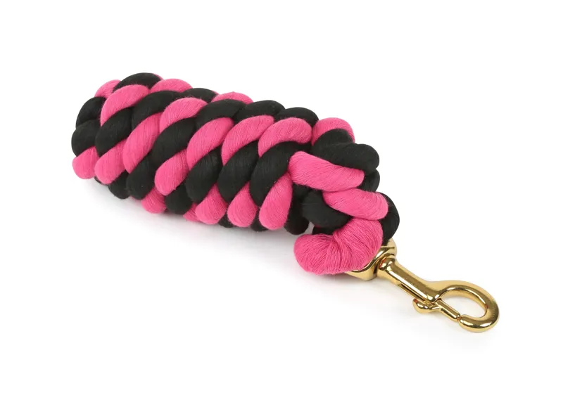 Headcollar Lead Rope With Trigger Clip - Black/Pink