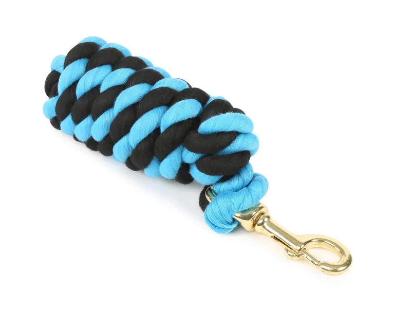 Headcollar Lead Rope With Trigger Clip - Black/Turquoise
