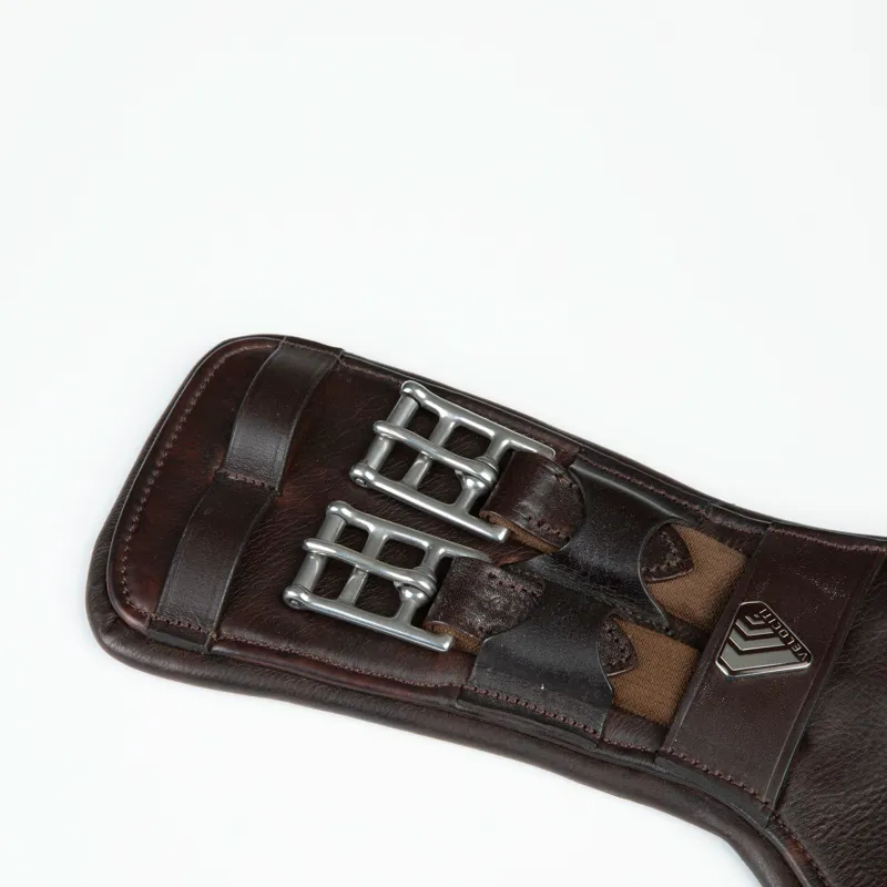 Velociti Lusso Padded Leather Dressage Girth - Brown-1