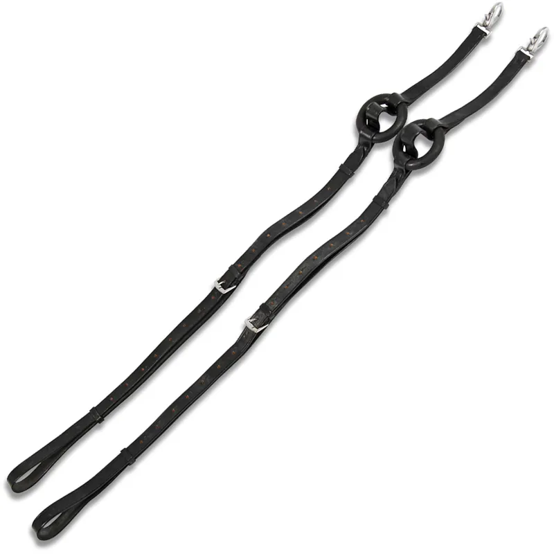 Leather Side Reins With Rubber Ring