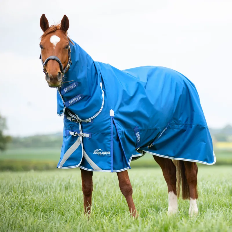 Highlander Original 200g Medium Weight Turnout Combo Rug - Blue-4