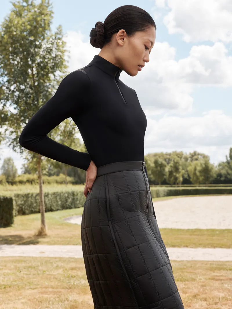 euro-star Amber Quilted Riding Skirt - Black-1