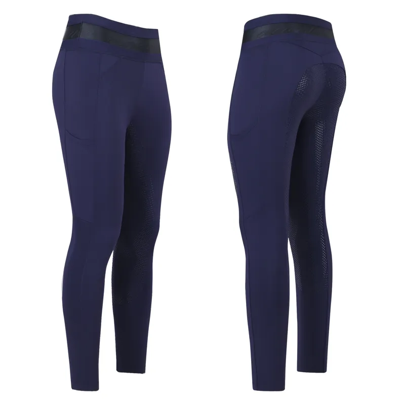 euro-star Ares Full Grip Riding Tights - Navy