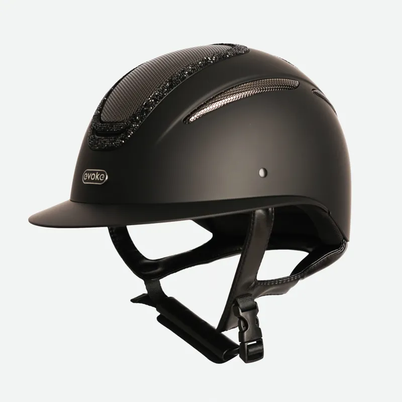 Evoke Elara Classic Peak - Black/Black Crystal Frame Helmet-3