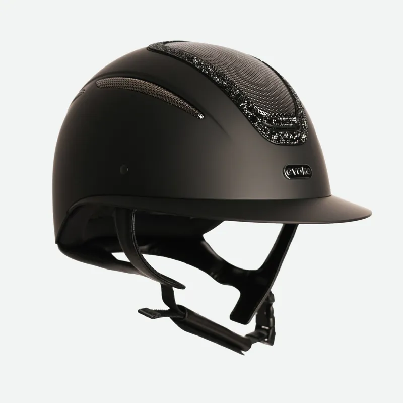 Evoke Elara Classic Peak - Black/Black Crystal Frame Helmet-1