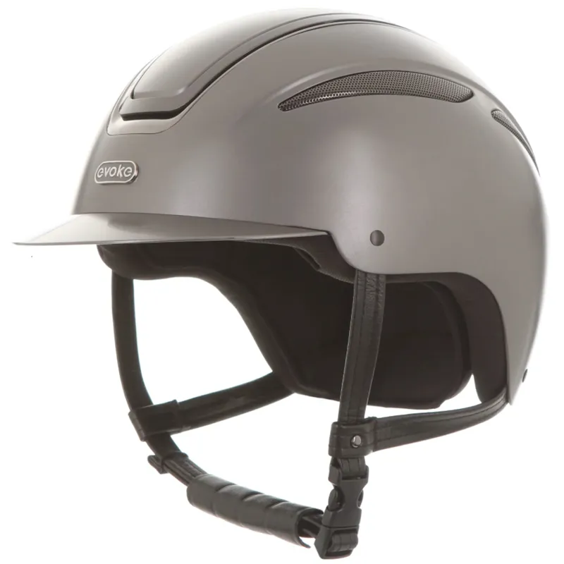 Evoke Callisto Classic Peak Riding Hat - Graphite / Gunmetal