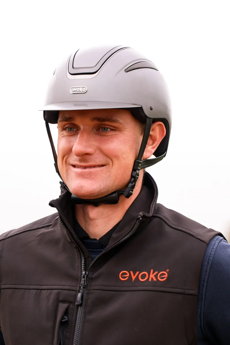 Evoke Callisto Classic Peak Riding Hat - Graphite / Gunmetal-4