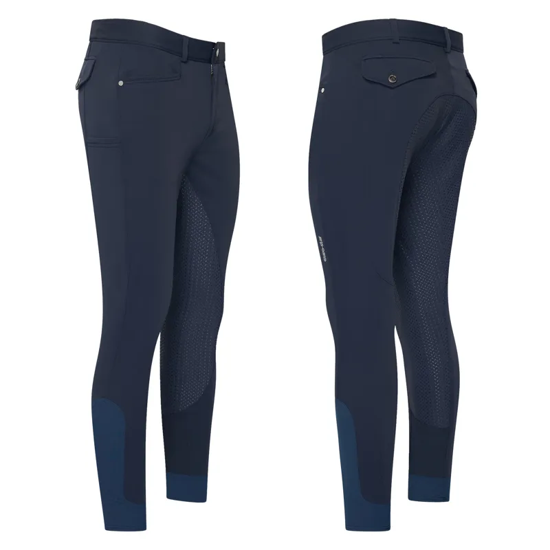euro-star Camillo Mens Full Grip Breeches -  Navy