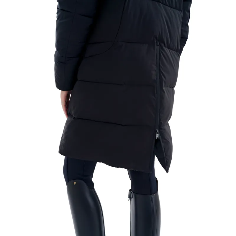 euro-star Carry Knee Length Quilted Jacket - Black-3