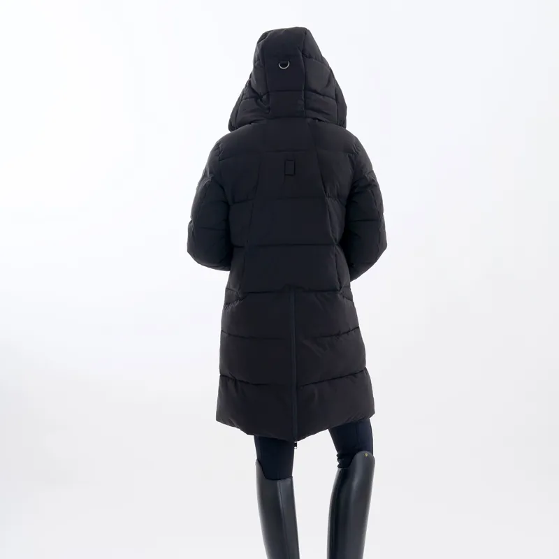 euro-star Carry Knee Length Quilted Jacket - Black-5