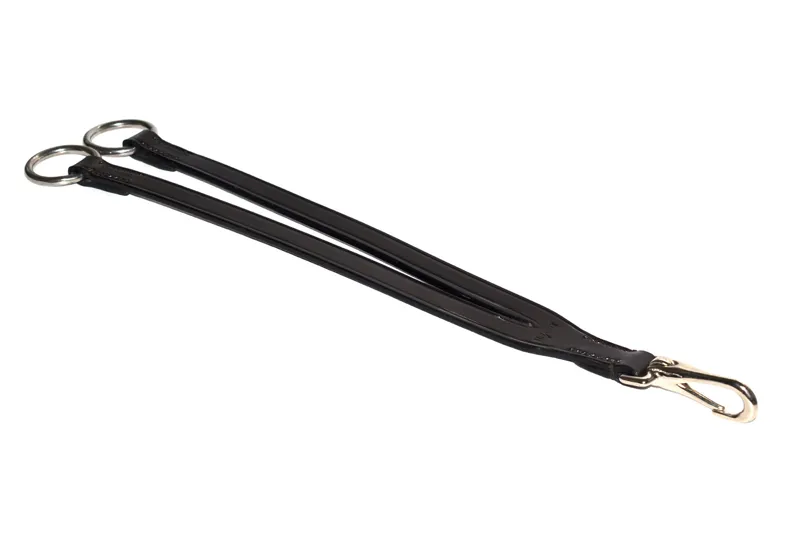 English Leather Running Martingale Attachment with Clip - Black