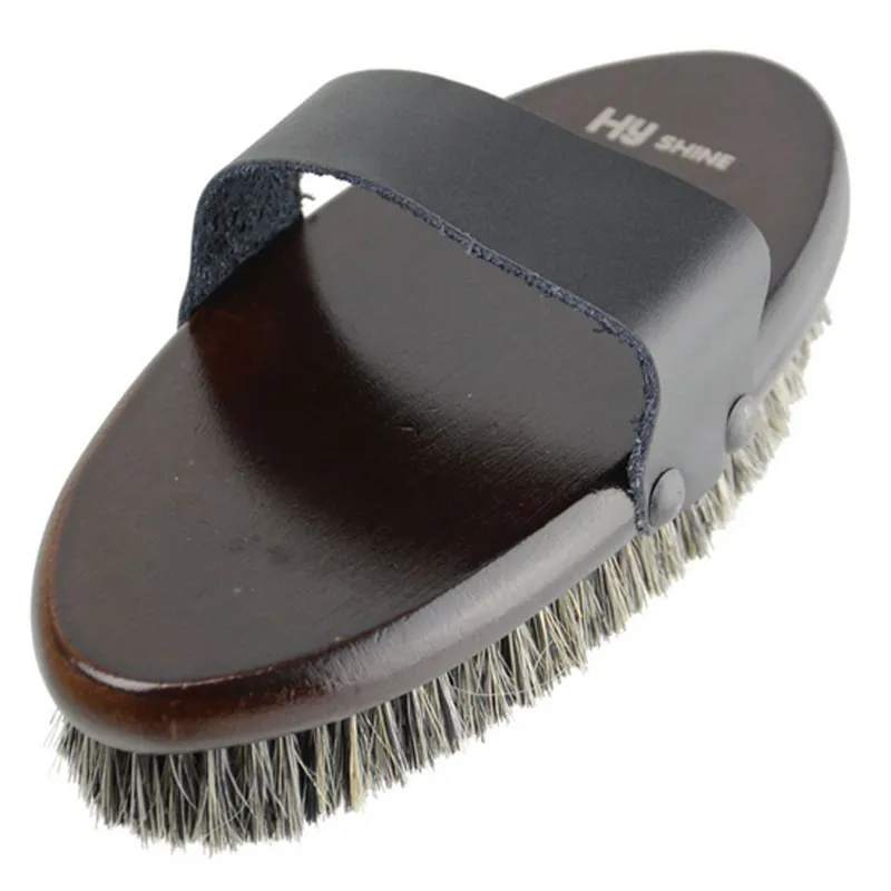 HySHINE Deluxe Body Brush With Horse Hair Mixed With Pig Bristles