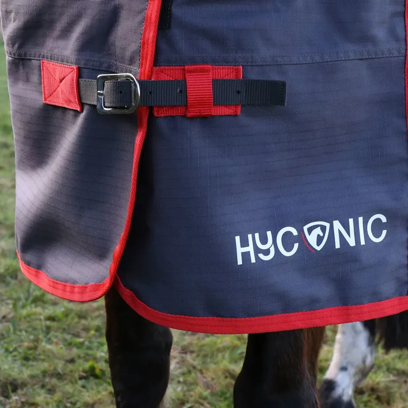 HyCONIC 0g Lightweight Turnout Rug - Charcoal/Red-2