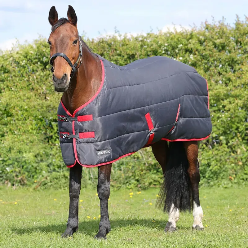HyCONIC 100g Stable Rug - Charcoal/Red