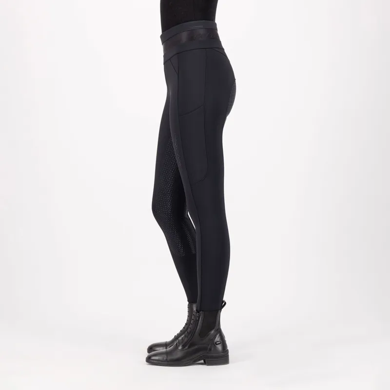 euro-star Impress Full Seat Winter Riding Tights - Black-2