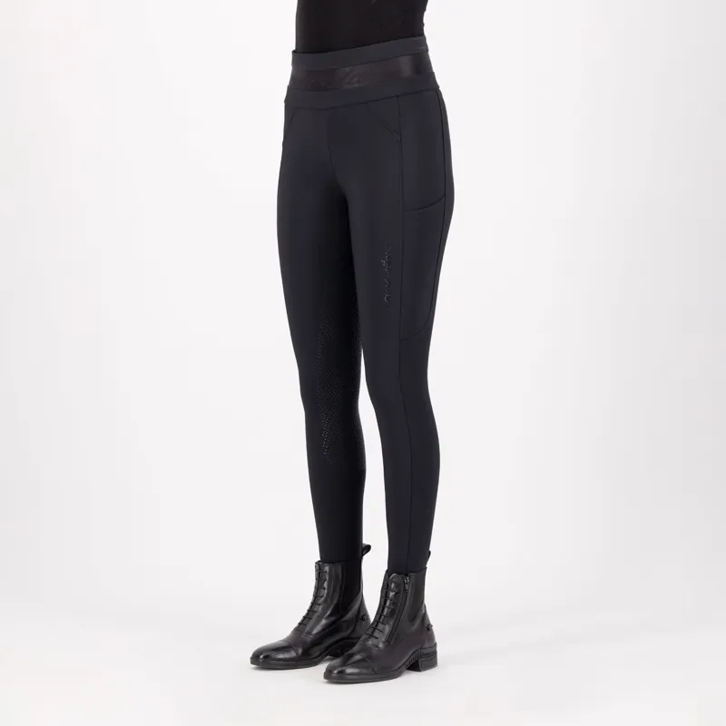 euro-star Impress Full Seat Winter Riding Tights - Black