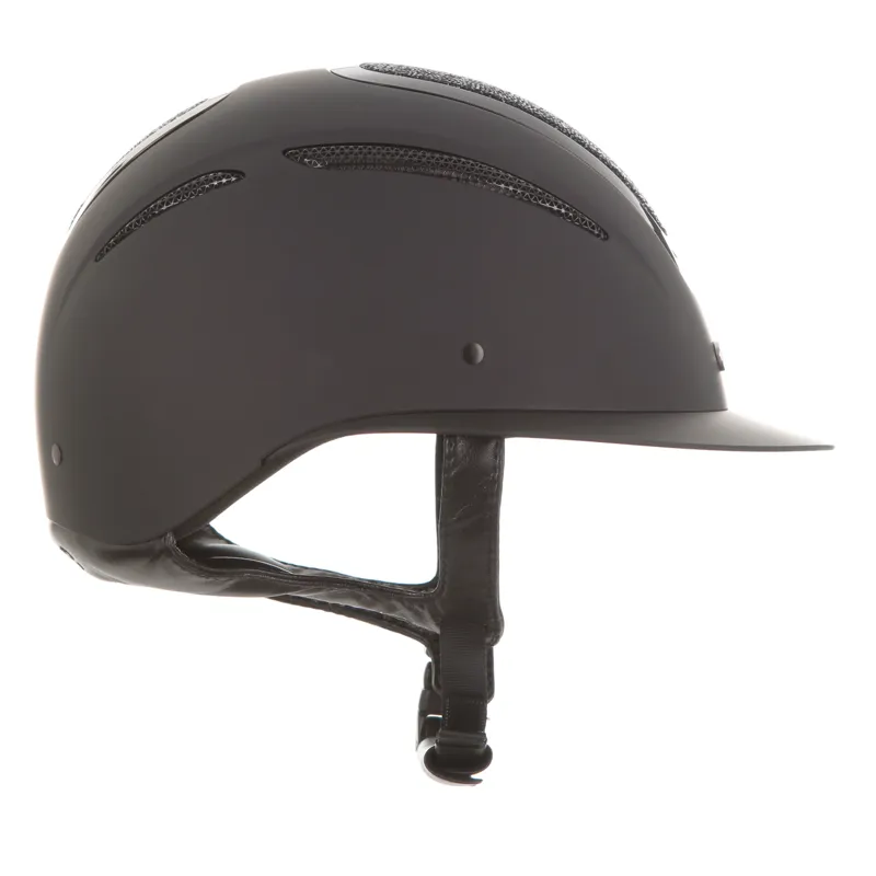 Evoke Elara Classic Peak Jet Black Crystal Riding Helmet-3
