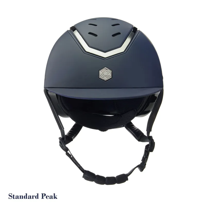 Charles Owen Kylo Riding Helmet - Navy Matte/Pewter - CHOOSE PEAK-1