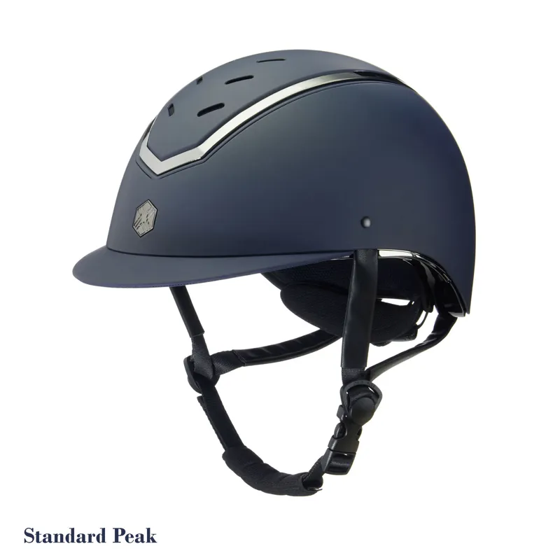 Charles Owen Kylo Riding Helmet - Navy Matte/Pewter - CHOOSE PEAK