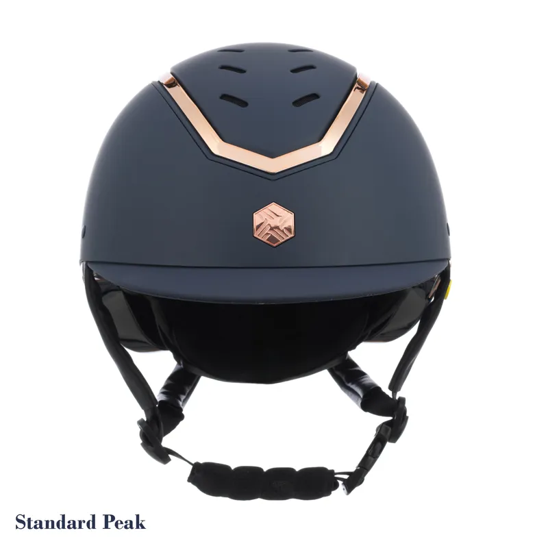Charles Owen Kylo Riding Helmet - Navy Matte/Rose Gold - CHOOSE PEAK-4