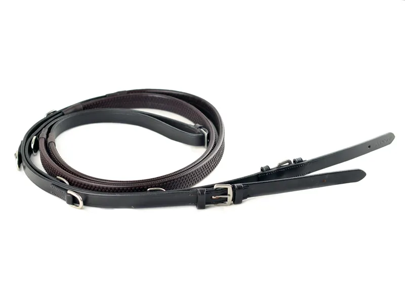 Ascot Market Harborough Reins - Brown - Full Size-1