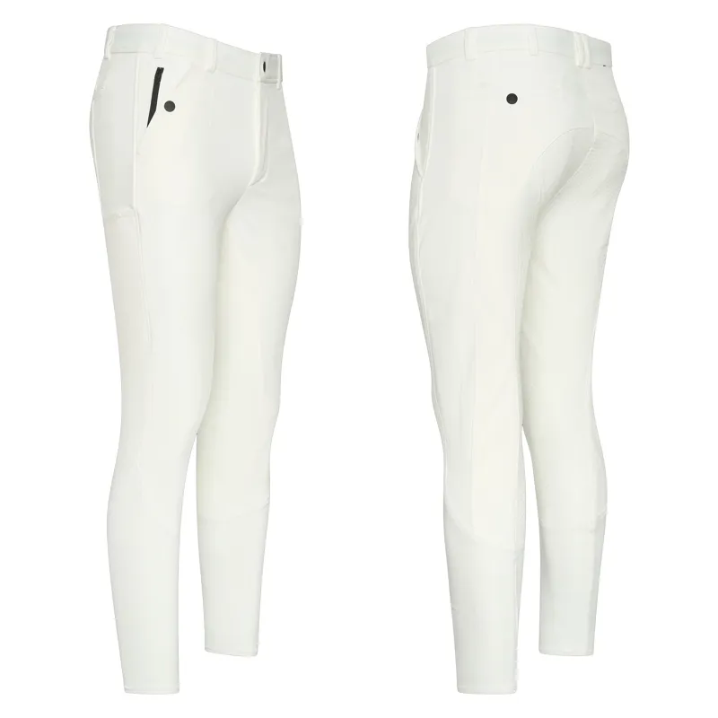 euro-star Marco Mens Full Seat Breeches - White-2