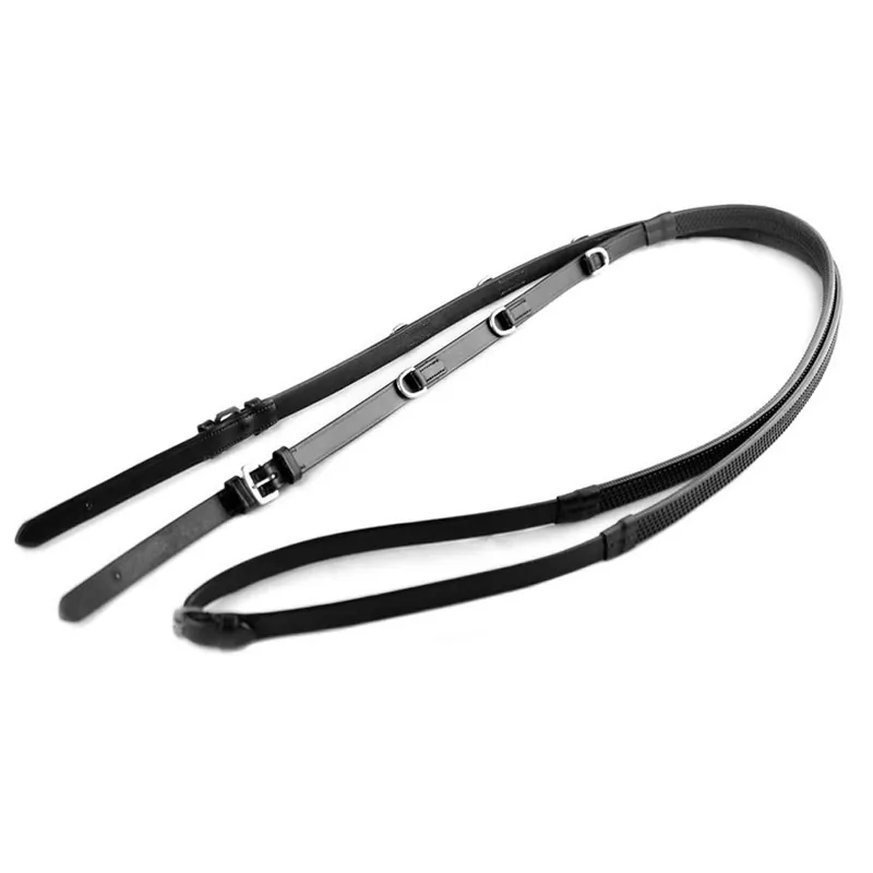 Ascot Market Harborough Reins - Black - Full Size