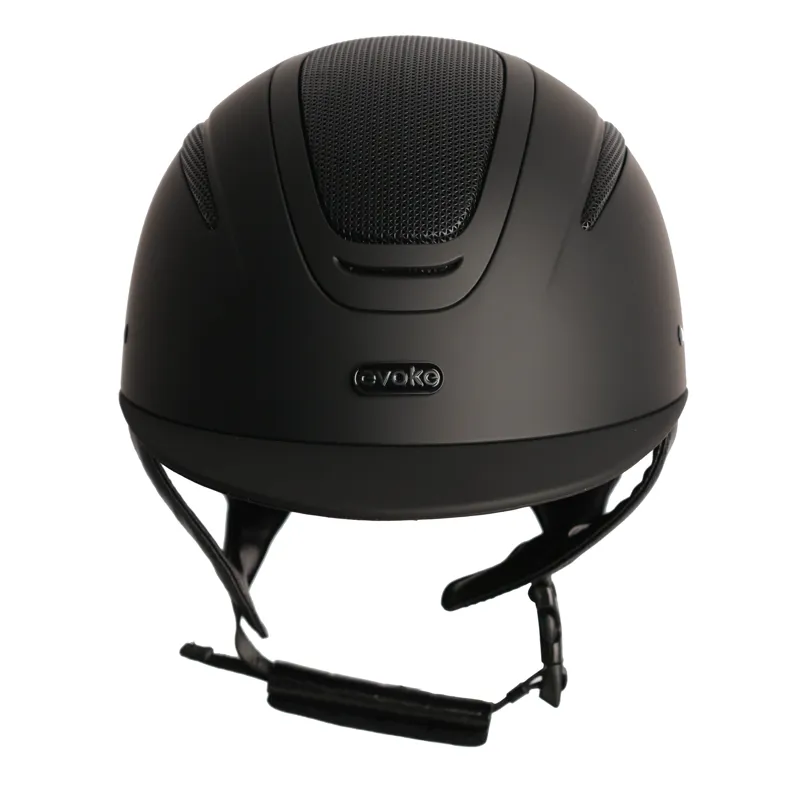 Evoke Elara Classic Peak Midnight Black Matt Riding Helmet-1