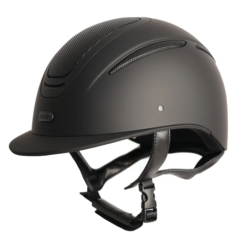 Evoke Elara Classic Peak Midnight Black Matt Riding Helmet
