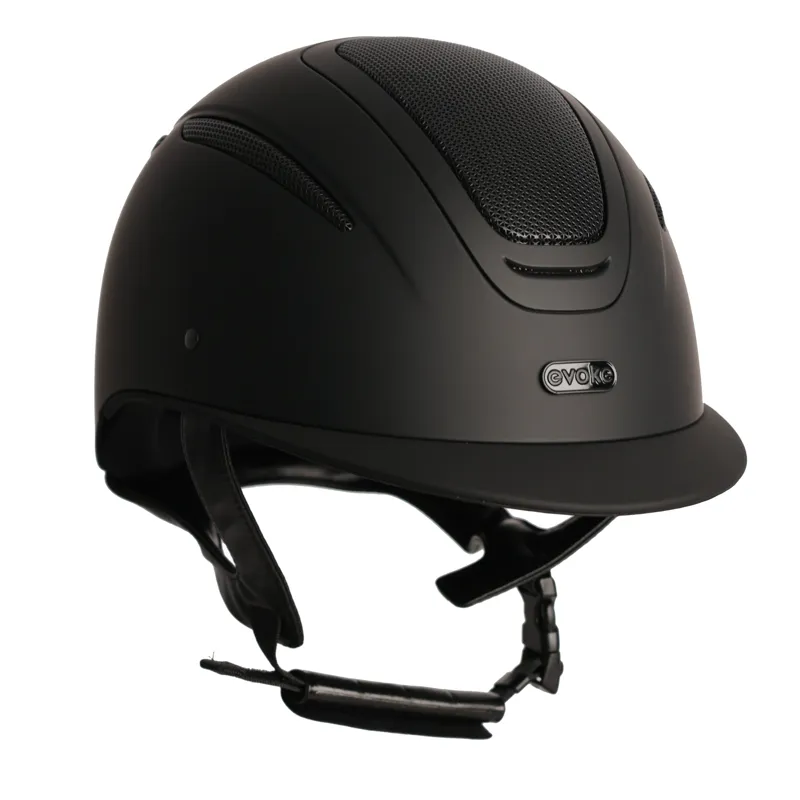 Evoke Elara Classic Peak Midnight Black Matt Riding Helmet-3