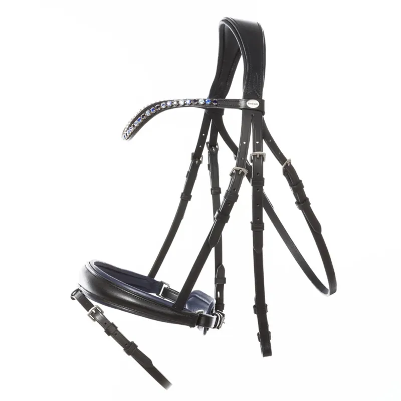 Kavalkade Ocean Flash Bridle - Black - REMOVABLE FLASH-5