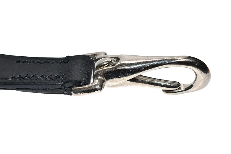 English Leather Running Martingale Attachment with Clip - Brown-1