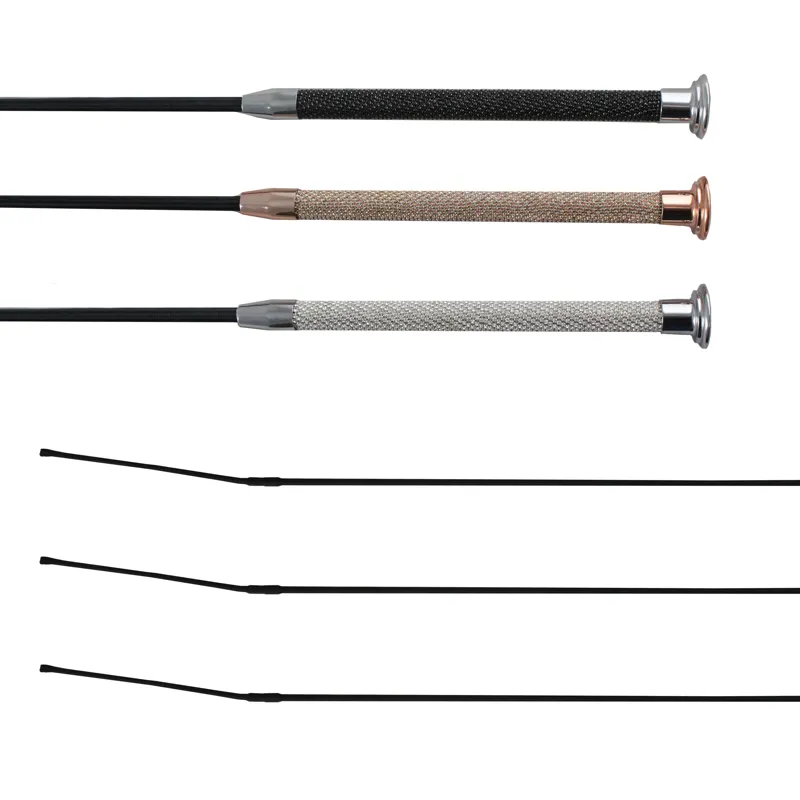 Woof Wear Glitz Dressage Whip - Silver-1